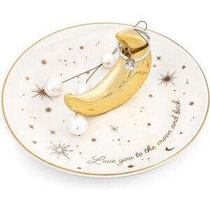Jewelry Tray, Decorative Moon Trinket Tray for Rings Necklaces Bracelet